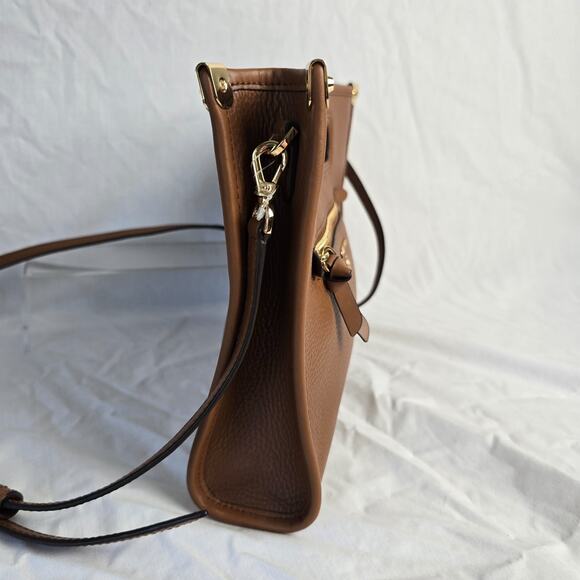 Michael Kors Jane Large Brown Pebbled Leather Clutch Crossbody NWOT - Picture 10 of 16